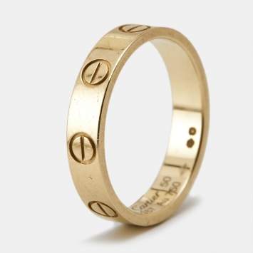 مملوكة مسبقًا Cartier Love 18k Yellow Gold Wedding Band Ring Size 50