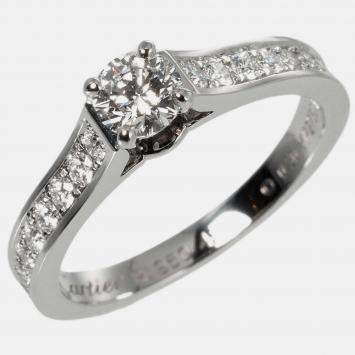 مملوكة مسبقًا Cartier Solitaire 1895 Platinum Diamond Ring EU 48