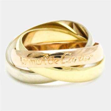 Pre Owned Cartier Les Must de Cartier 18K Yellow Rose and White Gold Ring EU 49