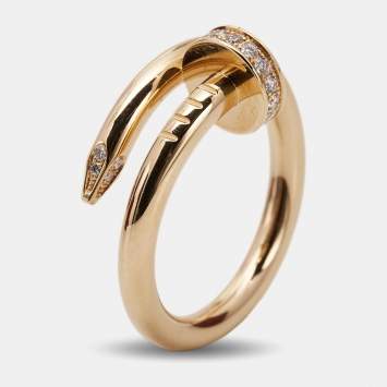 مملوكة مسبقًا Cartier Juste Un Clou Diamonds 18k Yellow Gold Ring Size 52