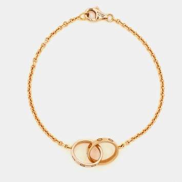 Pre Owned Cartier Love Interlocking Loops 18k Rose Gold Bracelet