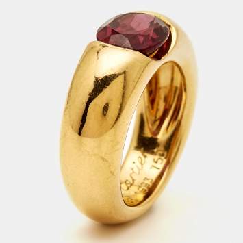 Pre Owned Cartier Eclipse Tourmaline 18k Yellow Gold Ring Size 52