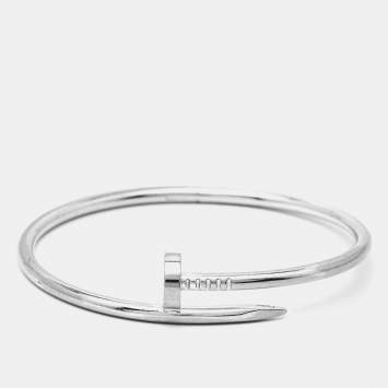 Pre Owned Cartier Juste Un Clou 18k White Gold Bracelet 19