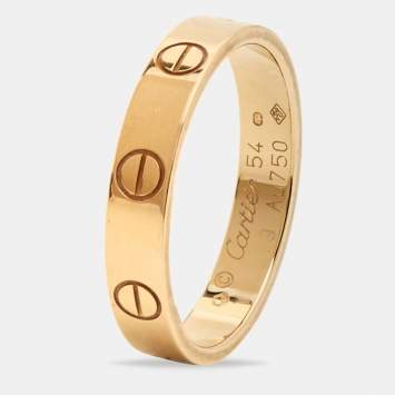 Pre Owned Cartier Love 18k Yellow Gold Wedding Band Ring Size 54