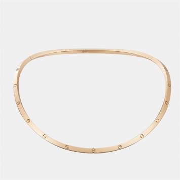 Pre Owned Cartier Love 18k Rose Gold Collar Necklace