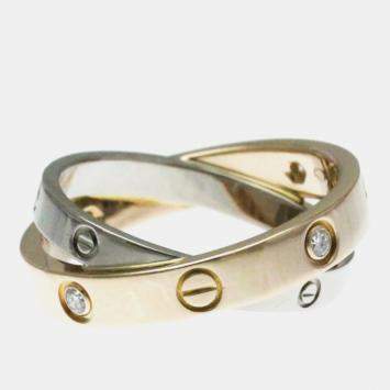 Pre Owned Cartier 18K Pink & White Gold Love Ring EU 51
