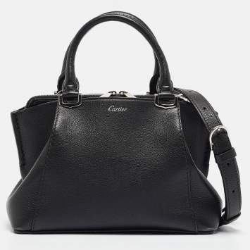 Pre Owned Cartier Black Leather Mini C de Cartier Satchel