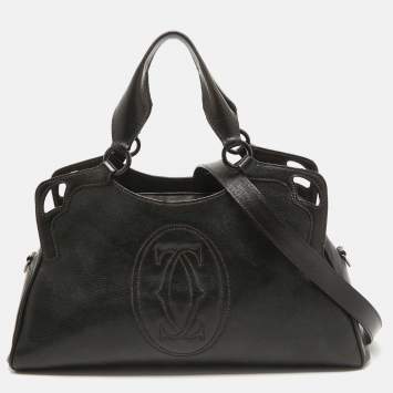 Pre Owned Cartier Dark Brown Leather Marcello de Cartier Bag