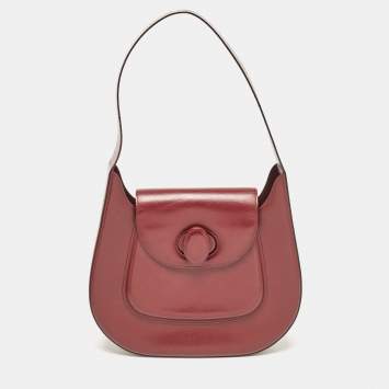 Pre Owned Cartier Burgundy Leather Happy Birthday Hobo