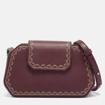 Pre Owned Cartier Burgundy Leather Nano Guirlande de Cartier Crossbody Bag