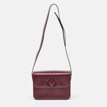Pre Owned Cartier Burgundy Leather Must de Cartier Flap Shoulder Bag