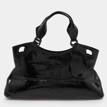 Pre Owned Cartier Black Patent Leather Large Marcello de Cartier Bag