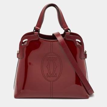 Cartier Burgundy Patent and Leather Marcello de Cartier Satchel