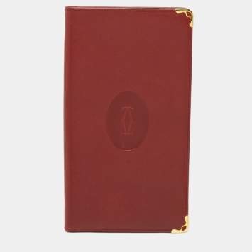 Cartier Burgundy Leather Must de Cartier Long Wallet