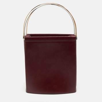Pre Owned Cartier Burgundy Leather Trinity Bag