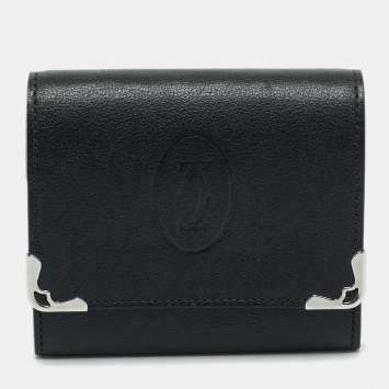Pre Owned Cartier Black Leather Must de Cartier Small Multiple Wallet