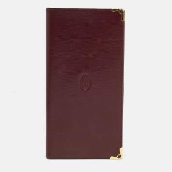 Cartier Burgundy Leather Le Must De Cartier Long Wallet