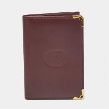 Pre Owned  Cartier Burgundy Leather Must de Cartier Business Card Holder