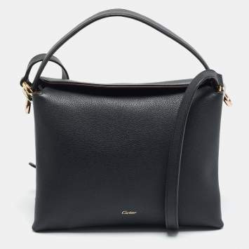 مملوكة مسبقًا Cartier Trinity Handle Black Leather Shoulder Bag
