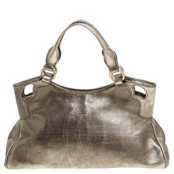 Pre Owned Cartier Gold Leather Small Marcello De Cartier Bag