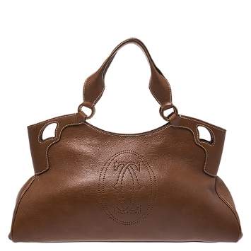 Pre Owned Cartier Brown Leather Medium Marcello de Cartier Bag