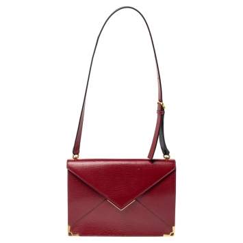 Pre Owned Cartier Red Leather Envelope Shoulder Bag