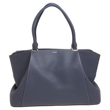 Pre Owned Cartier Mauve Taurillon Leather Medium C De Cartier Bag