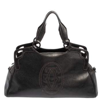 Pre Owned Cartier Black Leather Marcello De Cartier Bag