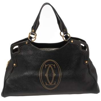 Pre Owned Cartier Black Leather Marcello de Cartier Satchel