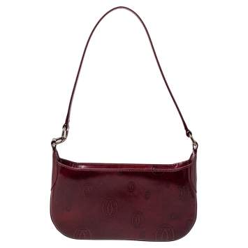 Pre Owned Cartier Red Patent Leather Happy Birthday Baguette Bag