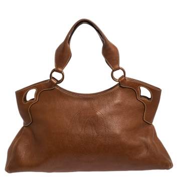 Pre Owned Cartier Brown Leather Medium Marcello de Cartier Bag