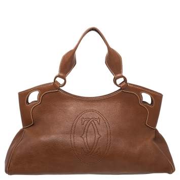 Pre Owned Cartier Brown Leather Marcello De Cartier Bag