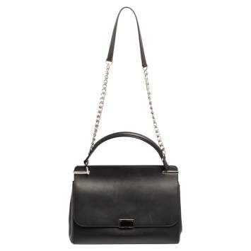 Pre Owned Cartier Black Leather Jeanne Toussaint Top Handle Bag
