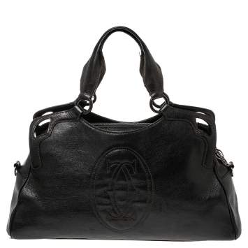 Pre Owned Cartier Dark Brown Leather Small Marcello de Cartier Bag