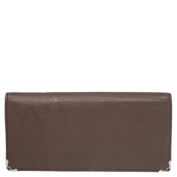 Pre Owned Cartier Brown Leather Continental Wallet