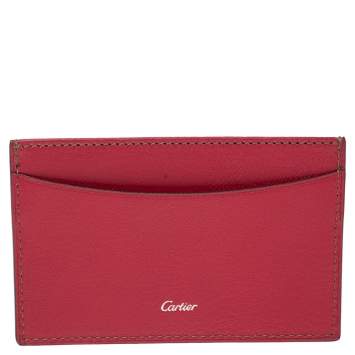 Pre Owned Cartier Pink Leather Les Must De Cartier Card Holder