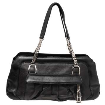 Pre Owned Cartier Black Leather La Dona Shoulder Bag