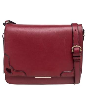 Pre Owned Cartier Red Leather Flap Shoulder Bag