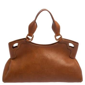 Pre Owned Cartier Brown Leather Medium Marcello de Cartier Bag
