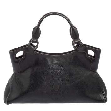 Pre Owned Cartier Black Leather Small Marcello de Cartier Bag