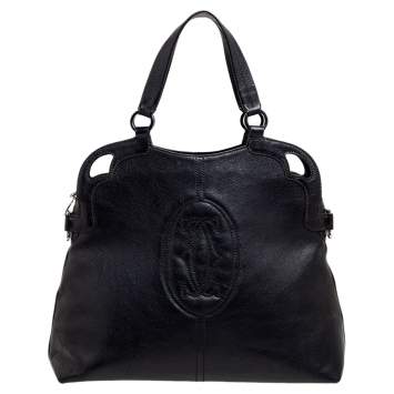 Pre Owned Cartier Black Leather Marcello de Cartier Satchel