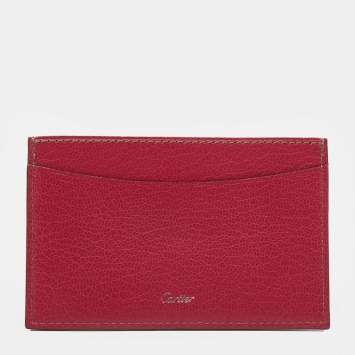 Pre Owned Cartier Pink Leather Les Must De Cartier Card Holder