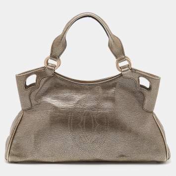 Pre Owned Cartier Metallic Gold Leather Marcello de Cartier Shoulder Bag