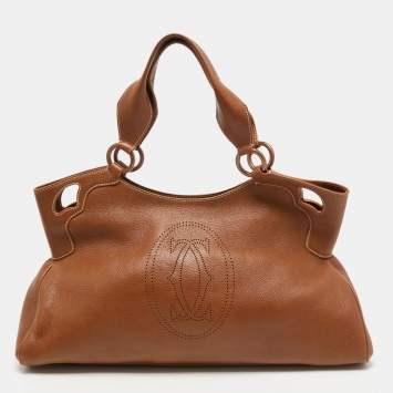 Pre Owned Cartier Brown Leather Medium Marcello de Cartier Bag