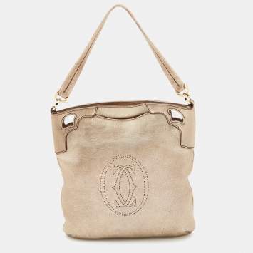 Pre Owned Cartier Gold Leather Hobo