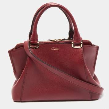 Pre Owned Cartier Red Leather Mini C de Cartier Satchel
