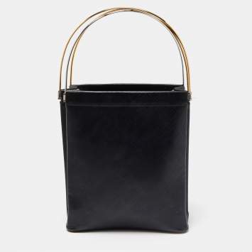 Pre Owned Cartier Black Leather Trinity Bag