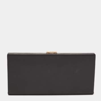 Pre Owned Cartier Black Patent Leather Frame Clutch