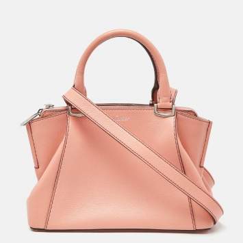 Pre Owned Cartier Peach Leather Mini C de Cartier Satchel
