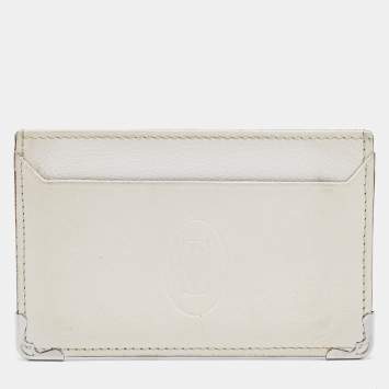 Pre Owned Cartier White Leather  Must de Cartier Card Holder
